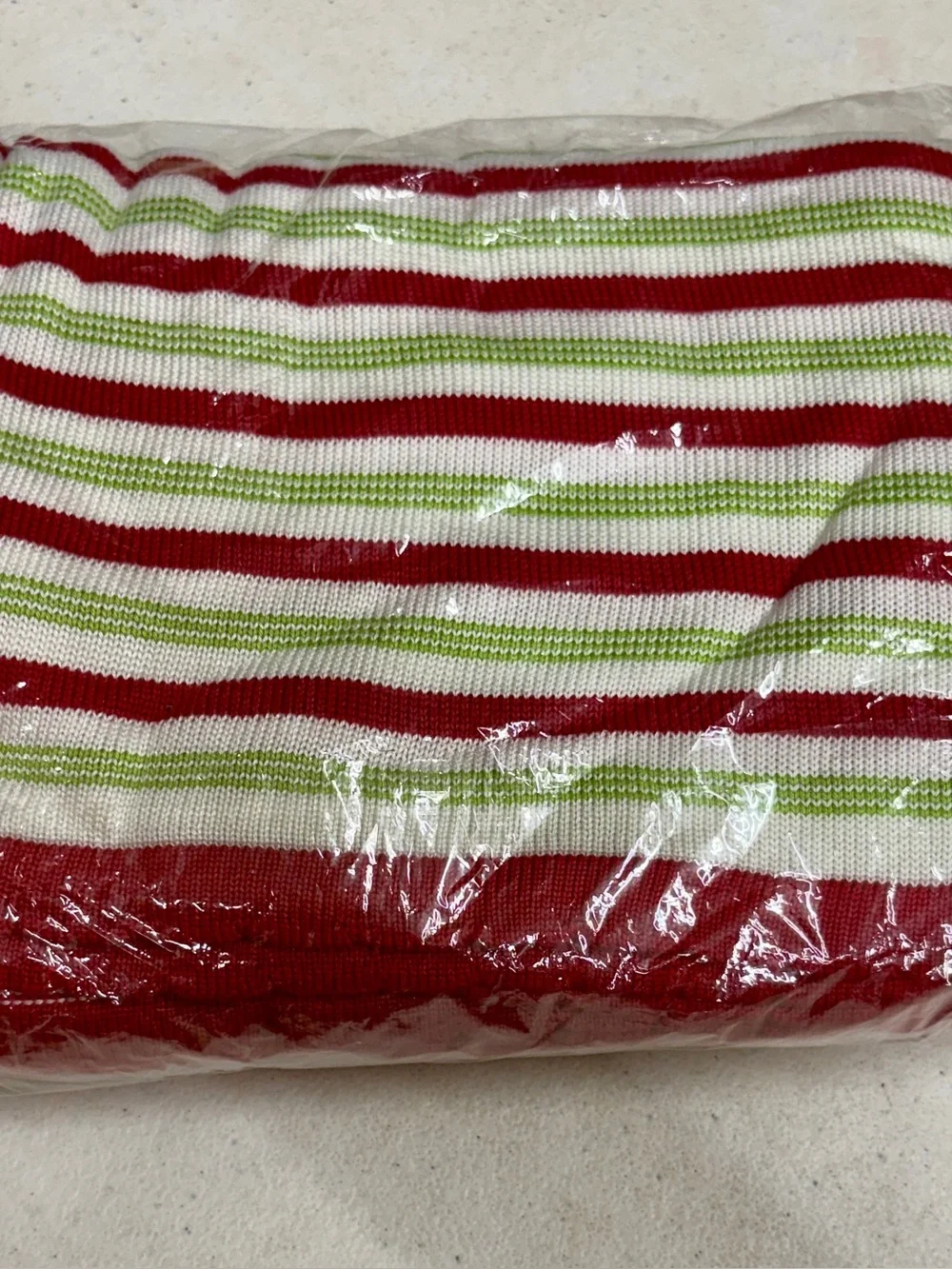 Kickee Bamboo Knitted Toddler Blanket- Candy Cane Stripe, One Size NEW